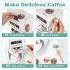 imageINFANS Corner Kids Kitchen Playset Toddler Wooden Pretend Cooking Set with Lights Sounds Coffee Machine Washing Machine Stove Removable Sink Storage Cabinet Simulation Play Kitchen Toy WhiteWhite