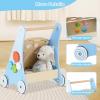 imageINFANS Wooden Baby Walker Montessori Walker with Multiple Activity Toys Storage Push Walker Toys for Infant Learning to Walk Sit to Stand Walker for Boys GirlsBlue