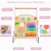 imageINFANS Wooden Baby Walker Montessori Walker with Multiple Activity Toys Storage Push Walker Toys for Infant Learning to Walk Sit to Stand Walker for Boys GirlsPink