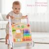 imageINFANS Wooden Baby Walker Montessori Walker with Multiple Activity Toys Storage Push Walker Toys for Infant Learning to Walk Sit to Stand Walker for Boys GirlsPink