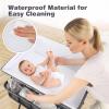 imageINFANS Baby Changing Table with Wheels Portable Folding Diaper Station Nursery Organizer with Storage Basket Hanging Rack Adjustable Height Safety Belt for Newborn Infant GrayGray