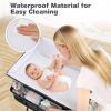 imageINFANS Baby Changing Table with Wheels Portable Folding Diaper Station Nursery Organizer with Storage Basket Hanging Rack Adjustable Height Safety Belt for Newborn Infant GrayBlack