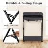 imageINFANS Baby Changing Table with Wheels Portable Folding Diaper Station Nursery Organizer with Storage Basket Hanging Rack Adjustable Height Safety Belt for Newborn Infant GrayGray