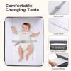 imageINFANS Baby Changing Table with Wheels Portable Folding Diaper Station Nursery Organizer with Storage Basket Hanging Rack Adjustable Height Safety Belt for Newborn Infant GrayGray