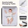 imageINFANS Baby Changing Table with Wheels Portable Folding Diaper Station Nursery Organizer with Storage Basket Hanging Rack Adjustable Height Safety Belt for Newborn Infant GrayBlack