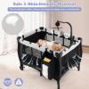 imageINFANS 3 in 1 Pack and Play Portable Travel Baby Crib Bassinet with Detachable Mattress Newborn Changing Table Foldable Playpen with Carry Bag and 2 Wheels CartoonMorden