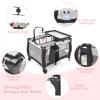 imageINFANS 3 in 1 Pack and Play Portable Travel Baby Crib Bassinet with Detachable Mattress Newborn Changing Table Foldable Playpen with Carry Bag and 2 Wheels CartoonCartoon