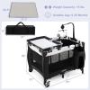 imageINFANS 3 in 1 Pack and Play Portable Travel Baby Crib Bassinet with Detachable Mattress Newborn Changing Table Foldable Playpen with Carry Bag and 2 Wheels CartoonMorden
