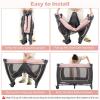 imageINFANS 4 in 1 Pack and Play Portable Nursery Center for Baby Kid Infant Travel Playard with Bassinet Mattress Diaper Changer Bag Toys Music Box Storage Basket CowPink