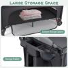 imageINFANS Baby Bassinet 4 in 1 Nursery Center Pack and Play Baby Playard with Changing Table Mosquito Net Storage Basket Travel Bag for Newborn 036 Months GrayGrey