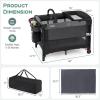 imageINFANS Baby Bassinet 4 in 1 Nursery Center Pack and Play Baby Playard with Changing Table Mosquito Net Storage Basket Travel Bag for Newborn 036 Months GrayBlack