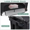 imageINFANS Baby Bassinet 4 in 1 Nursery Center Pack and Play Baby Playard with Changing Table Mosquito Net Storage Basket Travel Bag for Newborn 036 Months GrayBlack