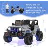 imageINFANS Kids Ride on Car Truck with 24G Remote Control 12V Battery Powered Electric Cars for Kids w3 Speeds Battery Display LED Lights Safety Belt Music ampamp Horn BluetoothFMUSB GrayGray