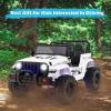 imageINFANS Kids Ride on Car Truck with 24G Remote Control 12V Battery Powered Electric Cars for Kids w3 Speeds Battery Display LED Lights Safety Belt Music ampamp Horn BluetoothFMUSB GrayWhite