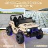 imageINFANS Kids Ride on Car Truck with 24G Remote Control 12V Battery Powered Electric Cars for Kids w3 Speeds Battery Display LED Lights Safety Belt Music ampamp Horn BluetoothFMUSB GrayKhaki