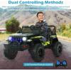 imageINFANS Kids Ride on Car Truck with 24G Remote Control 12V Battery Powered Electric Cars for Kids w3 Speeds Battery Display LED Lights Safety Belt Music ampamp Horn BluetoothFMUSB GrayDark Black