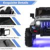 imageINFANS Kids Ride on Car Truck with 24G Remote Control 12V Battery Powered Electric Cars for Kids w3 Speeds Battery Display LED Lights Safety Belt Music ampamp Horn BluetoothFMUSB GrayGray