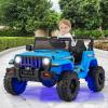 imageINFANS Kids Ride on Car Truck with 24G Remote Control 12V Battery Powered Electric Cars for Kids w3 Speeds Battery Display LED Lights Safety Belt Music ampamp Horn BluetoothFMUSB GrayBlue