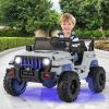 imageINFANS Kids Ride on Car Truck with 24G Remote Control 12V Battery Powered Electric Cars for Kids w3 Speeds Battery Display LED Lights Safety Belt Music ampamp Horn BluetoothFMUSB GrayGray