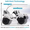 imageINFANS Kids Ride on Car Truck with 24G Remote Control 12V Battery Powered Electric Cars for Kids w3 Speeds Battery Display LED Lights Safety Belt Music ampamp Horn BluetoothFMUSB GrayWhite