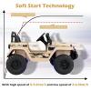 imageINFANS Kids Ride on Car Truck with 24G Remote Control 12V Battery Powered Electric Cars for Kids w3 Speeds Battery Display LED Lights Safety Belt Music ampamp Horn BluetoothFMUSB GrayKhaki