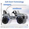 imageINFANS Kids Ride on Car Truck with 24G Remote Control 12V Battery Powered Electric Cars for Kids w3 Speeds Battery Display LED Lights Safety Belt Music ampamp Horn BluetoothFMUSB GrayGray