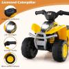 imageLicensed Caterpillar Ride on ATV by INFANS 6V Kids Battery Powered Electric Vehicle Car with SingleButton Start LED Lights 4 Wheeler Quad Toys for Toddlers Boys Girls