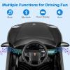 imageLicensed Porsche 12V Ride on Car by INFANS Electric Vehicle Battery Powered with Remote Control Headlight Bluetooth Power Display 4 Wheeler Toys for Kids Girls Boys BlackBlack