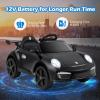 imageLicensed Porsche 12V Ride on Car by INFANS Electric Vehicle Battery Powered with Remote Control Headlight Bluetooth Power Display 4 Wheeler Toys for Kids Girls Boys BlackBlack
