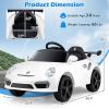 imageLicensed Porsche 12V Ride on Car by INFANS Electric Vehicle Battery Powered with Remote Control Headlight Bluetooth Power Display 4 Wheeler Toys for Kids Girls Boys BlackWhite