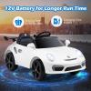 imageLicensed Porsche 12V Ride on Car by INFANS Electric Vehicle Battery Powered with Remote Control Headlight Bluetooth Power Display 4 Wheeler Toys for Kids Girls Boys BlackWhite