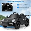 imageLicensed Porsche 12V Ride on Car by INFANS Electric Vehicle Battery Powered with Remote Control Headlight Bluetooth Power Display 4 Wheeler Toys for Kids Girls Boys BlackBlack