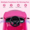 imageLicensed Porsche 12V Ride on Car by INFANS Electric Vehicle Battery Powered with Remote Control Headlight Bluetooth Power Display 4 Wheeler Toys for Kids Girls Boys BlackPink
