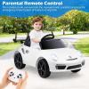 imageLicensed Porsche 12V Ride on Car by INFANS Electric Vehicle Battery Powered with Remote Control Headlight Bluetooth Power Display 4 Wheeler Toys for Kids Girls Boys BlackWhite