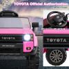 imageLicensed Toyota Ride on Car by INFANS Battery Powered Electric Vehicle for Kids with Remote Control MP3 USB Power Display LED Lights Suspension Ride on Toy for 3 Boys Girls WhitePink