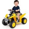 imageLicensed Caterpillar Ride on ATV by INFANS 6V Kids Battery Powered Electric Vehicle Car with SingleButton Start LED Lights 4 Wheeler Quad Toys for Toddlers Boys Girls