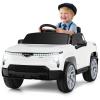 imageLicensed Chevrolet Silverado Ride on Car for Kids by INFANS 12V Battery Powered Electric Vehicle with Shock Absorption Remote Control Headlight Bluetooth Power Display USB Aged 38 BlackWhite