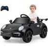 imageLicensed Porsche 12V Ride on Car by INFANS Electric Vehicle Battery Powered with Remote Control Headlight Bluetooth Power Display 4 Wheeler Toys for Kids Girls Boys BlackBlack