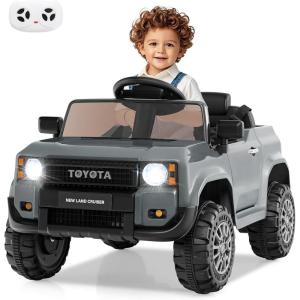 imageLicensed Toyota Ride on Car by INFANS Battery Powered Electric Vehicle for Kids with Remote Control MP3 USB Power Display LED Lights Suspension Ride on Toy for 3 Boys Girls WhiteGray