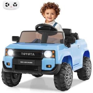 imageLicensed Toyota Ride on Car by INFANS Battery Powered Electric Vehicle for Kids with Remote Control MP3 USB Power Display LED Lights Suspension Ride on Toy for 3 Boys Girls WhiteBlue