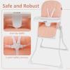 imageINFANS Baby High Chair Quick Folding Portable Highchair for Babies and Toddlers with Adjustable Footrest Removable Dishwasher Tray PU Seat Compact Highchairs for Baby Age 636 Months PinkPink