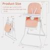 imageINFANS Baby High Chair Quick Folding Portable Highchair for Babies and Toddlers with Adjustable Footrest Removable Dishwasher Tray PU Seat Compact Highchairs for Baby Age 636 Months PinkPink