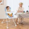 imageINFANS Baby High Chair Quick Folding Portable Highchair for Babies and Toddlers with Adjustable Footrest Removable Dishwasher Tray PU Seat Compact Highchairs for Baby Age 636 Months PinkBlue