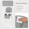 imageINFANS Baby High Chair Quick Folding Portable Highchair for Babies and Toddlers with Adjustable Footrest Removable Dishwasher Tray PU Seat Compact Highchairs for Baby Age 636 Months PinkGrey