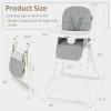 imageINFANS Baby High Chair Quick Folding Portable Highchair for Babies and Toddlers with Adjustable Footrest Removable Dishwasher Tray PU Seat Compact Highchairs for Baby Age 636 Months PinkGrey