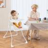 imageINFANS Baby High Chair Quick Folding Portable Highchair for Babies and Toddlers with Adjustable Footrest Removable Dishwasher Tray PU Seat Compact Highchairs for Baby Age 636 Months PinkBeige