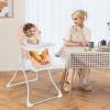 imageINFANS Baby High Chair Quick Folding Portable Highchair for Babies and Toddlers with Adjustable Footrest Removable Dishwasher Tray PU Seat Compact Highchairs for Baby Age 636 Months PinkPink