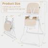 imageINFANS Baby High Chair Quick Folding Portable Highchair for Babies and Toddlers with Adjustable Footrest Removable Dishwasher Tray PU Seat Compact Highchairs for Baby Age 636 Months PinkBeige