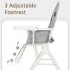 imageINFANS Baby High Chair Quick Folding Portable Highchair for Babies and Toddlers with Adjustable Footrest Removable Dishwasher Tray PU Seat Compact Highchairs for Baby Age 636 Months PinkGrey