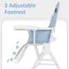 imageINFANS Baby High Chair Quick Folding Portable Highchair for Babies and Toddlers with Adjustable Footrest Removable Dishwasher Tray PU Seat Compact Highchairs for Baby Age 636 Months PinkBlue